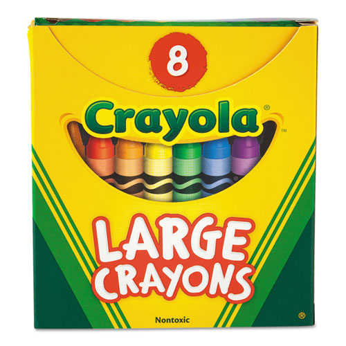 Large Crayons, Tuck Box, 8 Colors/Box-(CYO520080)