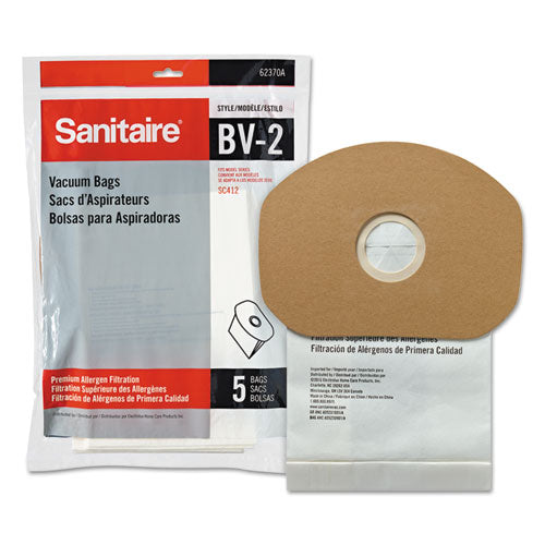 Disposable Dust Bags for Sanitaire Commercial Backpack Vacuum, 5/Pack, 10 Packs/Carton-(EUR62370A10CT)