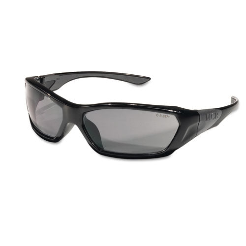 ForceFlex Safety Glasses, Black Frame, Gray Lens-(CRWFF122)