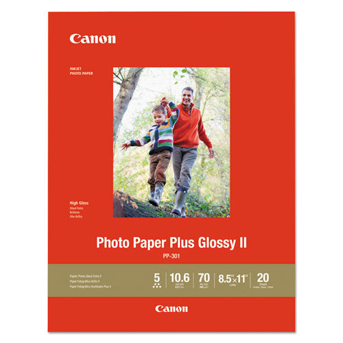 Photo Paper Plus Glossy II, 10.6 mil, 8.5 x 11, Glossy White, 20/Pack-(CNM1432C003)