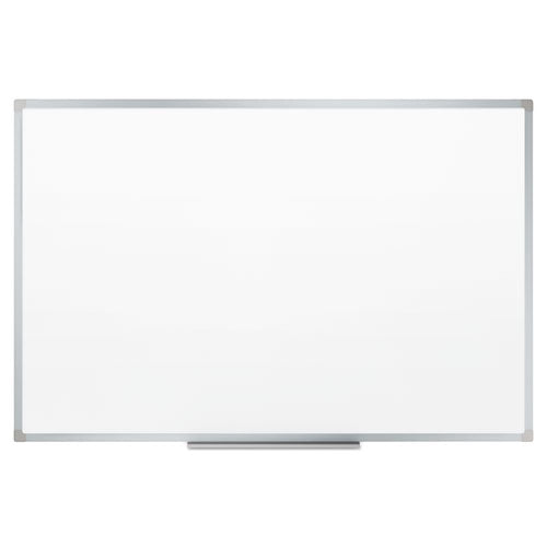 Dry Erase Board with Aluminum Frame, 36 x 24, Melamine White Surface, Silver Aluminum Frame-(MEA85356)