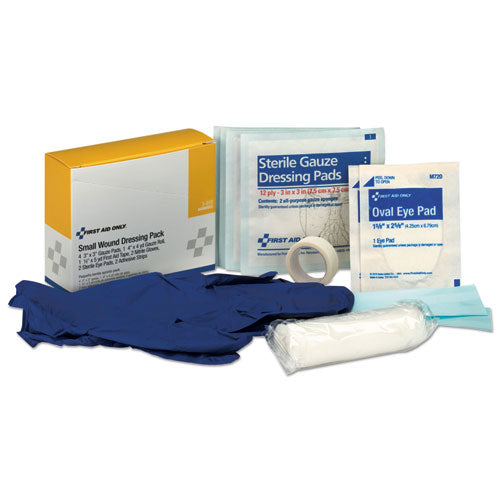 Small Wound Dressing Kit, Includes Gauze, Tape, Gloves, Eye Pads, Bandages-(FAO3910)