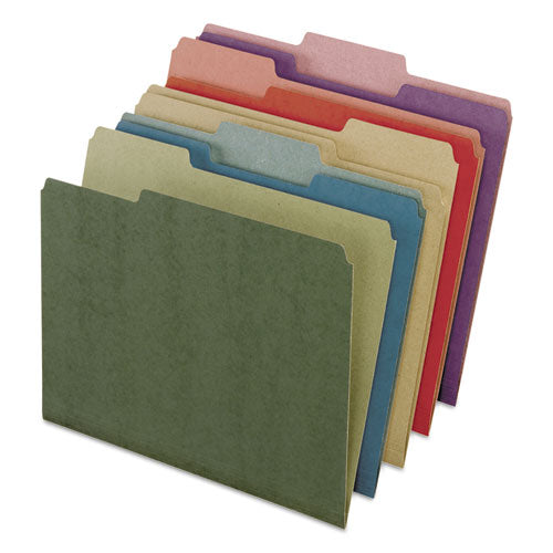 Earthwise by Pendaflex 100% Recycled File Folders, 1/3-Cut Tabs: Assorted, Letter, 0.5" Expansion, Assorted Colors, 50/Box-(PFX04350)