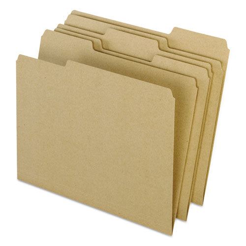 Earthwise by Pendaflex 100% Recycled Colored File Folders, 1/3-Cut Tabs: Assorted, Letter, 0.5" Expansion, Brown, 100/Box-(PFX04342)