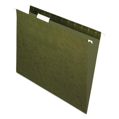 Standard Green Hanging Folders, Letter Size, 1/5-Cut Tabs, Standard Green, 25/Box-(PFX81602)