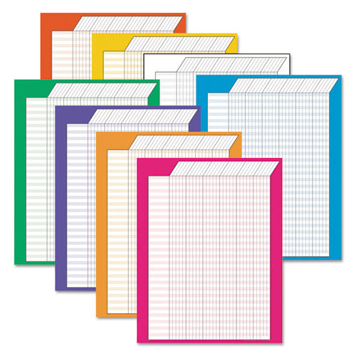 Jumbo Vertical Incentive Chart Pack, 22 x 28, Vertical Orientation, Assorted Colors with Assorted Borders, 8/Pack-(TEPT73901)