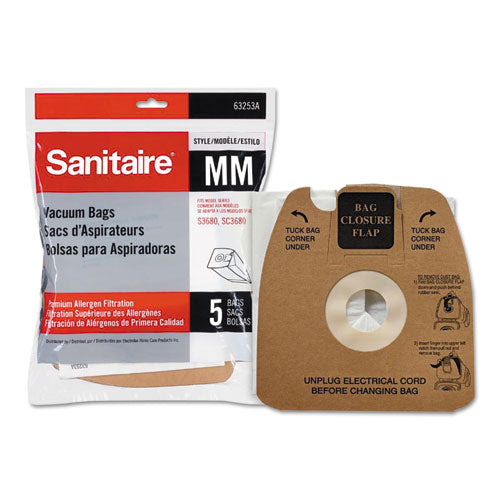 Style MM Disposable Dust Bags with Allergen Filter for SC3683A/SC3683B, 5/Pack-(EUR63253A10)