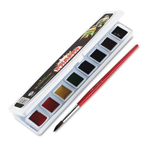 Professional Watercolors, 8 Assorted Colors, Rectangular Pan Palette Tray-(DIX08000)