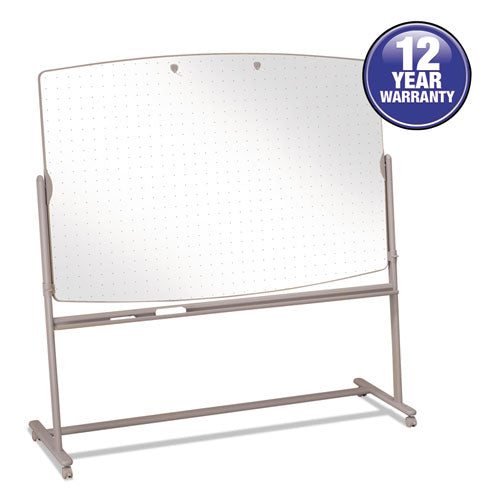 Total Erase Reversible Mobile Presentation Easel, Large, 72 x 48, White Surface, Neutral/Beige Steel Frame-(QRT3640TE)