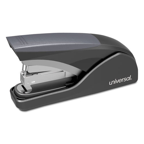 Deluxe Power Assist Flat-Clinch Full Strip Stapler, 25-Sheet Capacity, Black/Gray-(UNV43040)