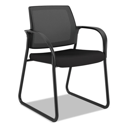 Ignition Series Mesh Back Guest Chair with Sled Base, Fabric Seat, 25" x 22" x 34", Black Seat, Black Back, Black Base-(HONIB108IMCU10)