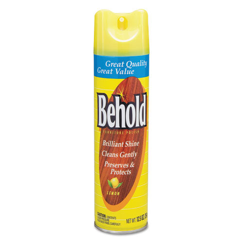 Behold Furniture Polish, Lemon, 12.5 oz Aerosol Spray, 6/Carton-(DVOCB520009)