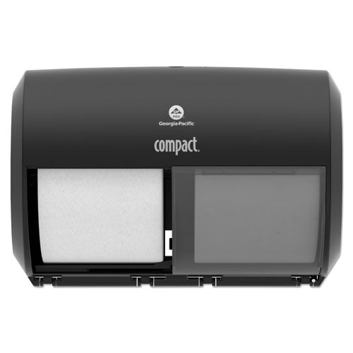 Compact Coreless Side-by-Side 2-Roll Tissue Dispenser, 11.5 x 7.63 x 8, Black-(GPC56784A)