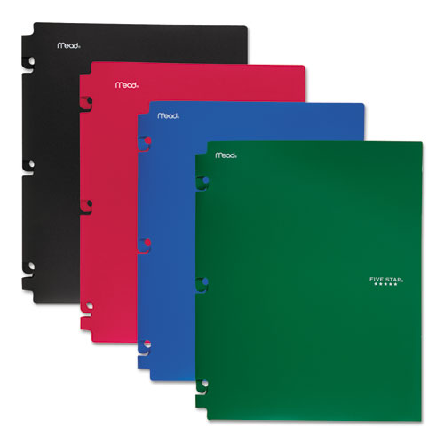 Snap-In Plastic Folder, 20-Sheet Capacity, 11 x 8.5, Assorted, Snap Closure, 4/Set-(MEA73266)