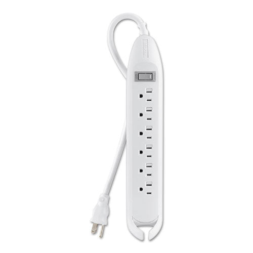 Power Strip, 6 Outlets, 12 ft Cord, White-(BLKF9D16012)