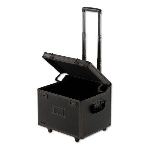 Locking Mobile File Chest, Letter/Legal Files, 17.5" x 15.5" x 14.5", Black-(IDEVZ00307)