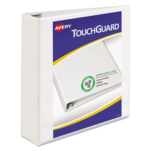 TouchGuard Protection Heavy-Duty View Binders with Slant Rings, 3 Rings, 2" Capacity, 11 x 8.5, White-(AVE17143)