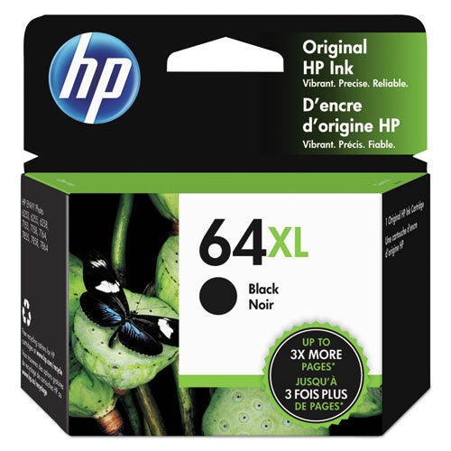 HP 64XL, (N9J92AN) High-Yield Black Original Ink Cartridge-(HEWN9J92AN)