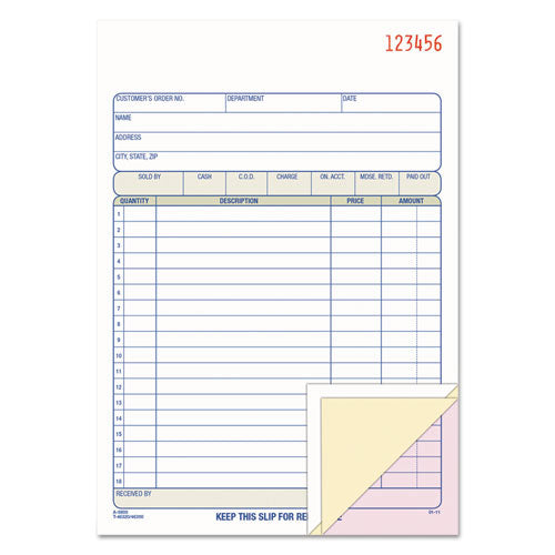 TOPS Sales/Order Book, Three-Part Carbonless, 7.95 x 5.56, 50 Forms Total-(ABFTC5805)