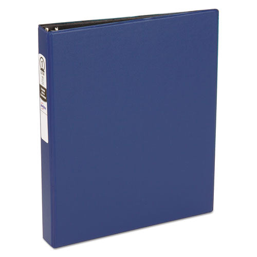 Economy Non-View Binder with Round Rings, 3 Rings, 1" Capacity, 11 x 8.5, Blue, (3300)-(AVE03300)