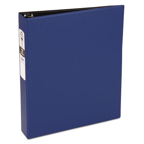 Economy Non-View Binder with Round Rings, 3 Rings, 1.5" Capacity, 11 x 8.5, Blue, (3400)-(AVE03400)