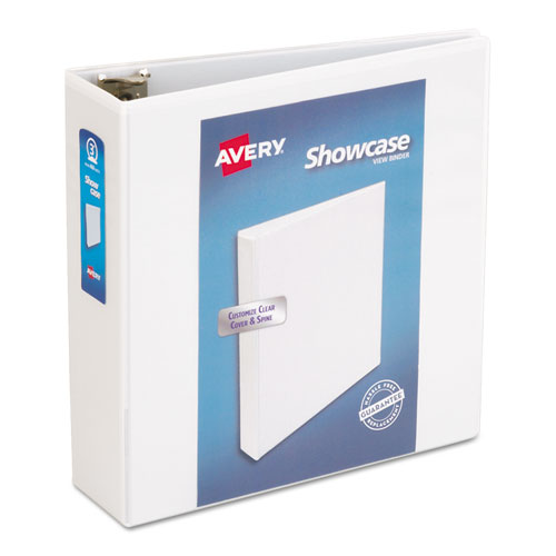 Showcase Economy View Binder with Round Rings, 3 Rings, 3" Capacity, 11 x 8.5, White-(AVE19751)