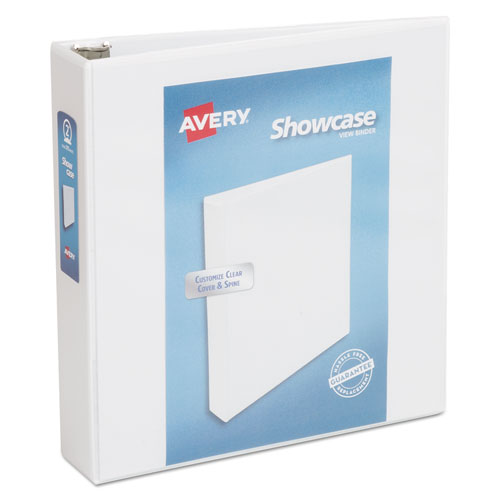 Showcase Economy View Binder with Round Rings, 3 Rings, 2" Capacity, 11 x 8.5, White-(AVE19701)