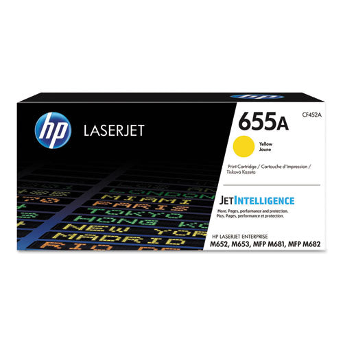 HP 655A, (CF452A) Yellow Original LaserJet Toner Cartridge-(HEWCF452A)