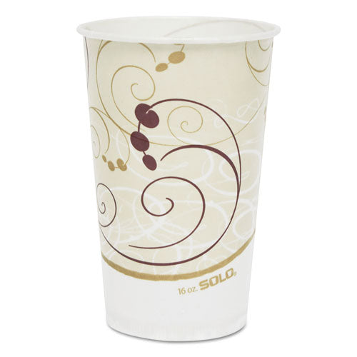 Symphony Treated-Paper Cold Cups, 16 oz, White/Beige/Red, 50/Bag, 20 Bags/Carton-(SCCRW16SYM)