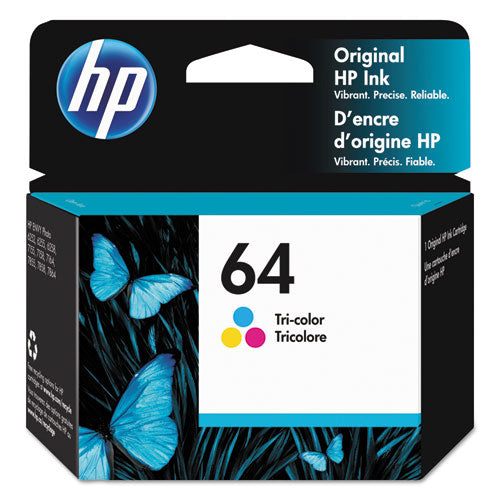 HP 64, (N9J89AN) Tri-Color Original Ink Cartridge-(HEWN9J89AN)