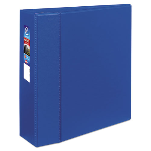 Heavy-Duty Non-View Binder with DuraHinge and Locking One Touch EZD Rings, 3 Rings, 4" Capacity, 11 x 8.5, Blue-(AVE79884)