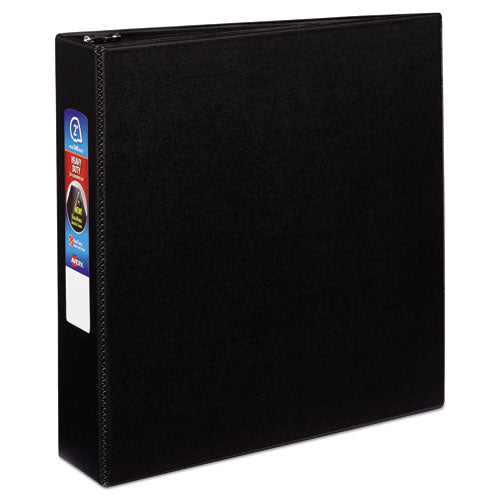 Heavy-Duty Non-View Binder with DuraHinge and One Touch EZD Rings, 3 Rings, 2" Capacity, 11 x 8.5, Black-(AVE79982)