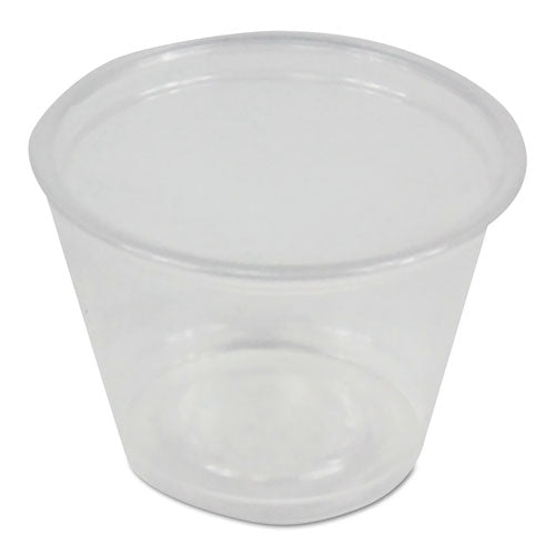 Souffle/Portion Cups, 1 oz, Polypropylene, Clear, 20 Cups/Sleeve, 125 Sleeves/Carton-(BWKPRTN1TS)