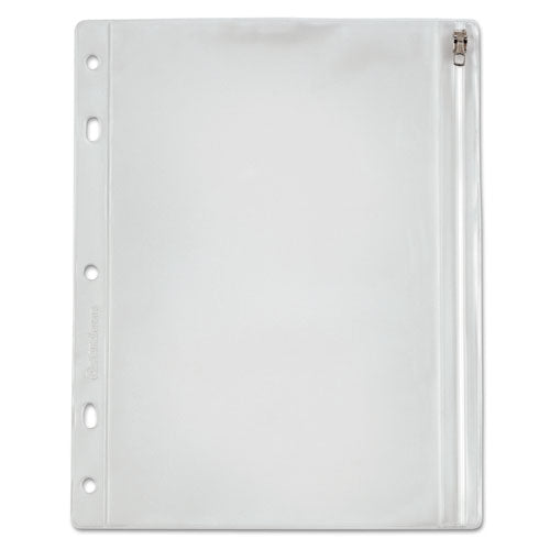 Zippered Ring Binder Pocket, 10.5 x 8, Clear-(OXF68504)