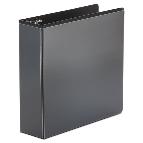 Economy Round Ring View Binder, 3 Rings, 3" Capacity, 11 x 8.5, Black-(UNV20991)