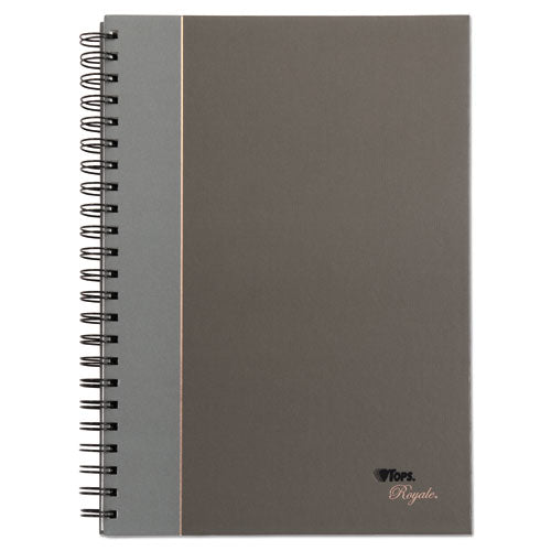 Royale Wirebound Business Notebooks, 1-Subject, Medium/College Rule, Black/Gray Cover, (96) 11.75 x 8.25 Sheets-(TOP25332)