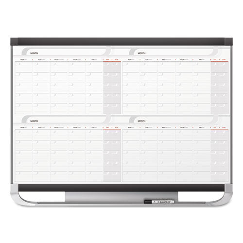 Prestige 2 Magnetic Total Erase Four-Month Calendar, 36 x 24, White Surface, Graphite Fiberboard/Plastic Frame-(QRT4MCP23P2)