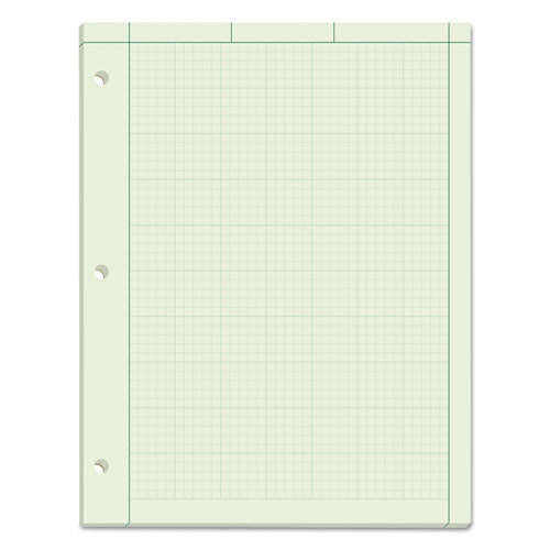 Engineering Computation Pads, Cross-Section Quadrille Rule (5 sq/in, 1 sq/in), Green Cover, 100 Green-Tint 8.5 x 11 Sheets-(TOP35500)