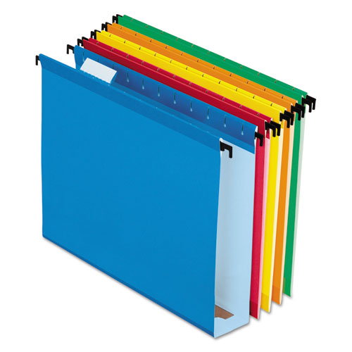 Extra-Capacity SureHook Hanging Folders, 2" Capacity, Letter Size, 1/5-Cut Tabs, Assorted Colors, 20/Box-(PFX6152X2ASST)