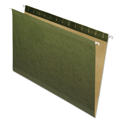 Reinforced Hanging File Folders, Legal Size, Straight Tabs, Standard Green, 25/Box-(PFX4153)