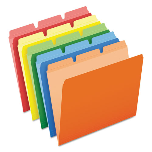 Ready-Tab Reinforced File Folders, 1/3-Cut Tabs: Assorted, Letter Size, Assorted Colors, 50/Pack-(PFX42338)