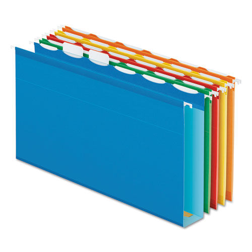 Ready-Tab Extra Capacity Reinforced Colored Hanging Folders, Legal Size, 1/6-Cut Tabs, Assorted Colors, 20/Box-(PFX42702)