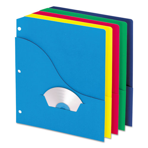 Pocket Project Folders, 3-Hole Punched, Letter Size, Assorted Colors, 10/Pack-(PFX32900)