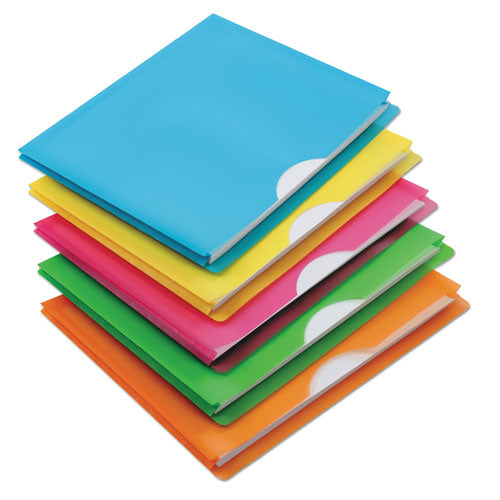 Glow Poly File Jacket, Straight Tab, Letter Size, Assorted Colors, 5/Pack-(PFX50992)