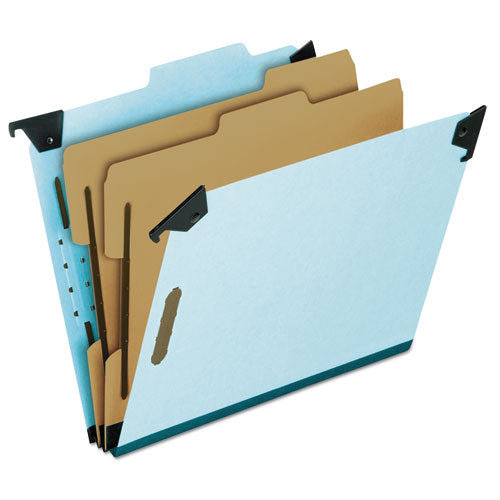 Hanging Classification Folders with Dividers, Letter Size, 2 Dividers, 2/5-Cut Exterior Tabs, Blue-(PFX59252)