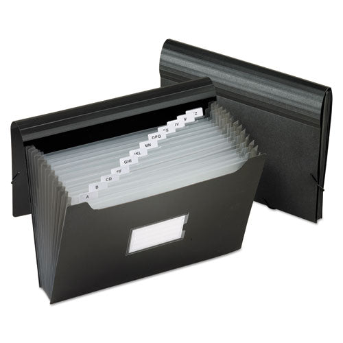 Jumbo 13-Pocket File, 12" Expansion, 13 Sections, Elastic Cord Closure, 1/12-Cut Tabs, Letter Size, Black-(PFX82013)