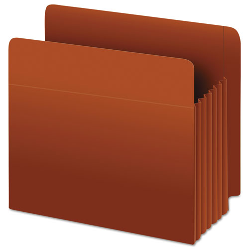 Heavy-Duty End Tab File Pockets, 5.25" Expansion, Letter Size, Red Fiber, 10/Box-(PFX95363)