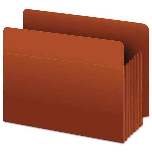 Heavy-Duty End Tab File Pockets, 3.5" Expansion, Legal Size, Red Fiber, 10/Box-(PFX95545)