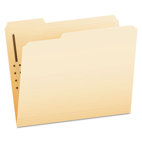 Manila Fastener Folders, 1/3-Cut Tabs, 1 Fastener, Letter Size, Manila Exterior, 50/Box-(PFXFM210)