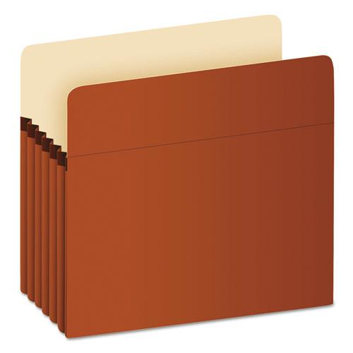 Standard Expanding File Pockets, 5.25" Expansion, Letter Size, Red Fiber, 10/Box-(PFX1534GOX)